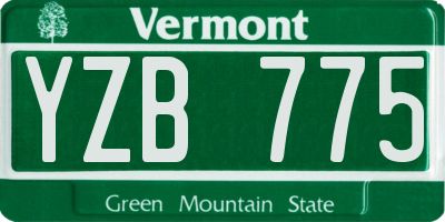 VT license plate YZB775