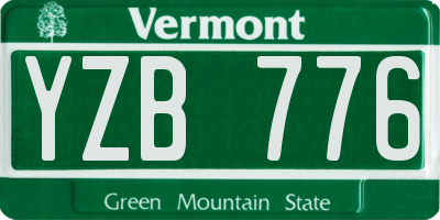 VT license plate YZB776