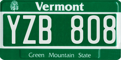 VT license plate YZB808