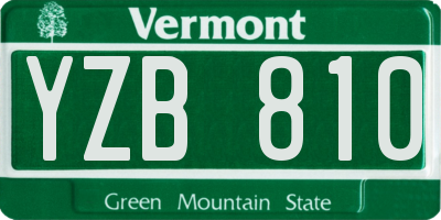 VT license plate YZB810