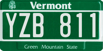 VT license plate YZB811