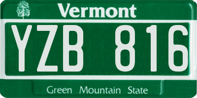 VT license plate YZB816