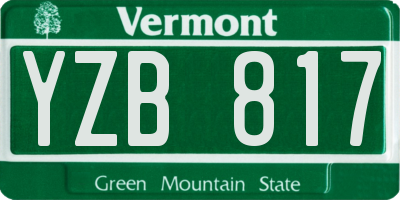 VT license plate YZB817