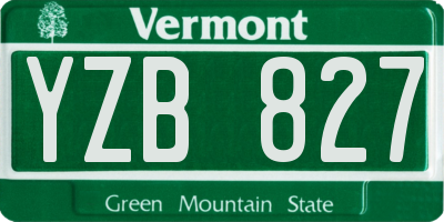 VT license plate YZB827