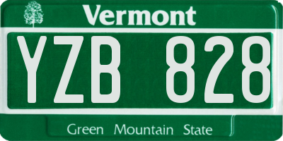 VT license plate YZB828