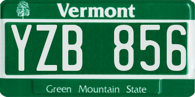 VT license plate YZB856