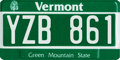 VT license plate YZB861