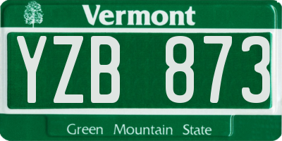 VT license plate YZB873