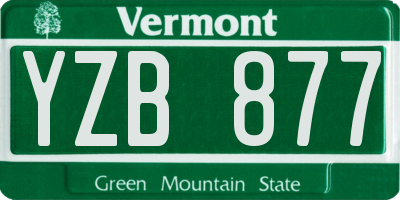 VT license plate YZB877
