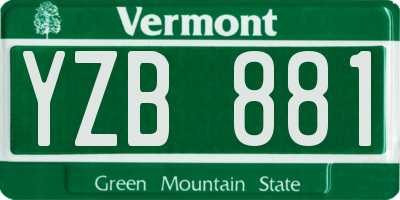 VT license plate YZB881