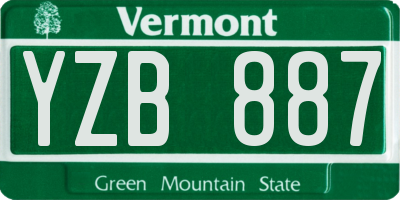 VT license plate YZB887