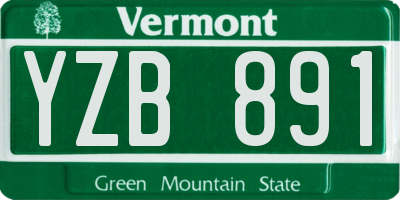 VT license plate YZB891
