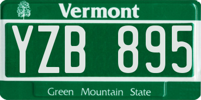 VT license plate YZB895