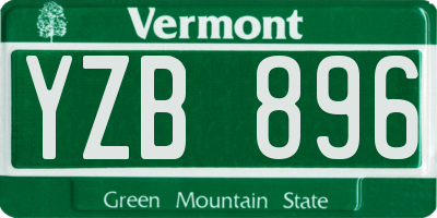 VT license plate YZB896