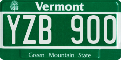 VT license plate YZB900