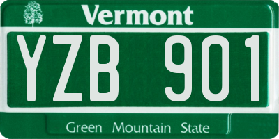 VT license plate YZB901