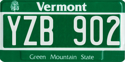 VT license plate YZB902