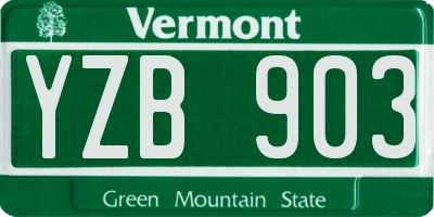 VT license plate YZB903