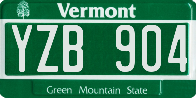 VT license plate YZB904