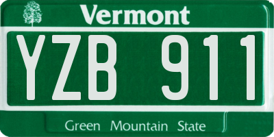 VT license plate YZB911