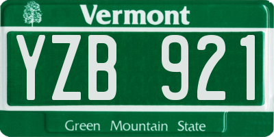 VT license plate YZB921