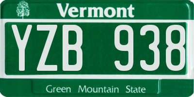 VT license plate YZB938