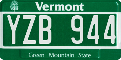 VT license plate YZB944