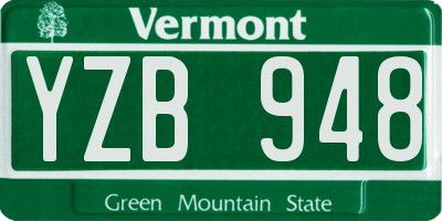 VT license plate YZB948