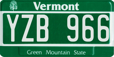 VT license plate YZB966