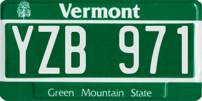 VT license plate YZB971