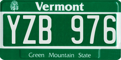 VT license plate YZB976