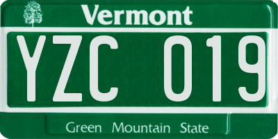 VT license plate YZC019