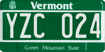 VT license plate YZC024