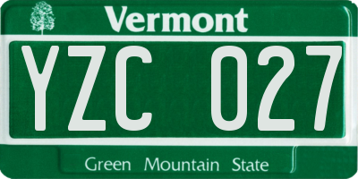 VT license plate YZC027