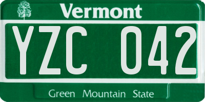 VT license plate YZC042