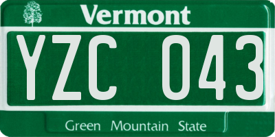 VT license plate YZC043