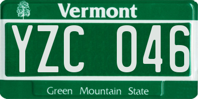 VT license plate YZC046