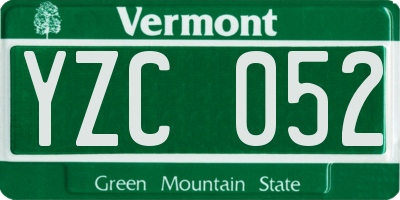 VT license plate YZC052