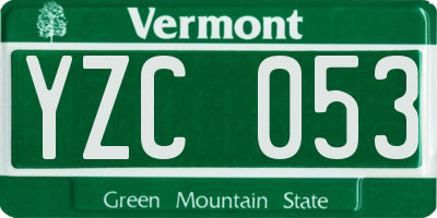 VT license plate YZC053
