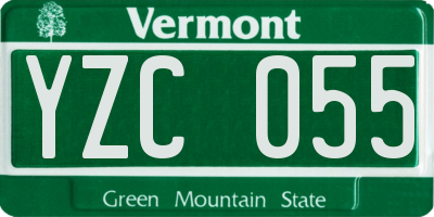 VT license plate YZC055
