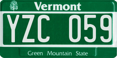 VT license plate YZC059