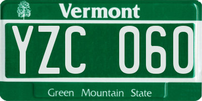 VT license plate YZC060