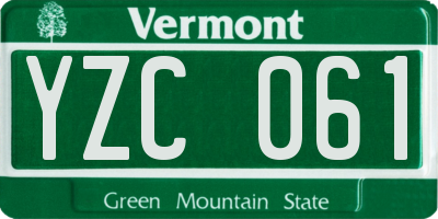 VT license plate YZC061