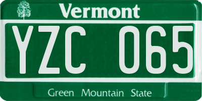 VT license plate YZC065