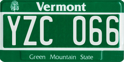 VT license plate YZC066