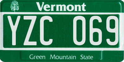 VT license plate YZC069