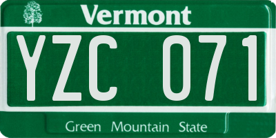 VT license plate YZC071