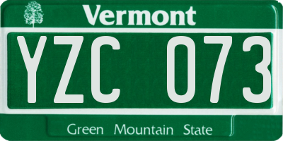 VT license plate YZC073