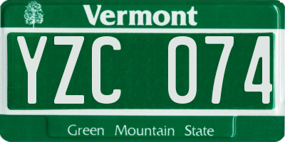 VT license plate YZC074