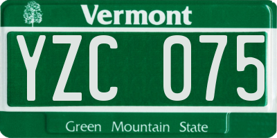 VT license plate YZC075